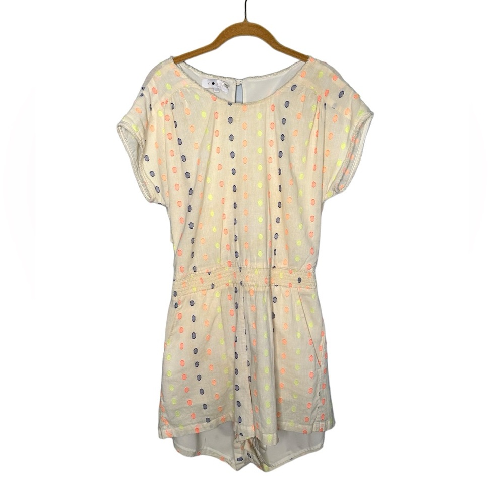 Cream Cory Ivory Candy Ribbon Romper sz S